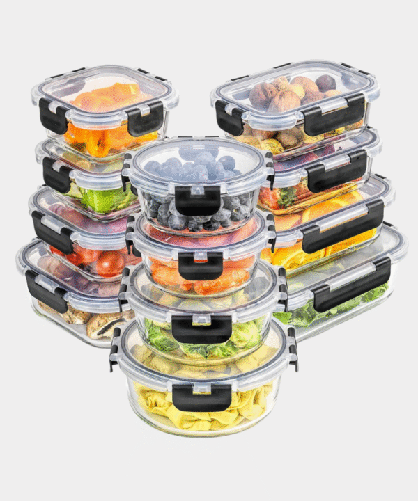 JoyJolt 24pc Borosilicate Glass Storage Containers with Lids